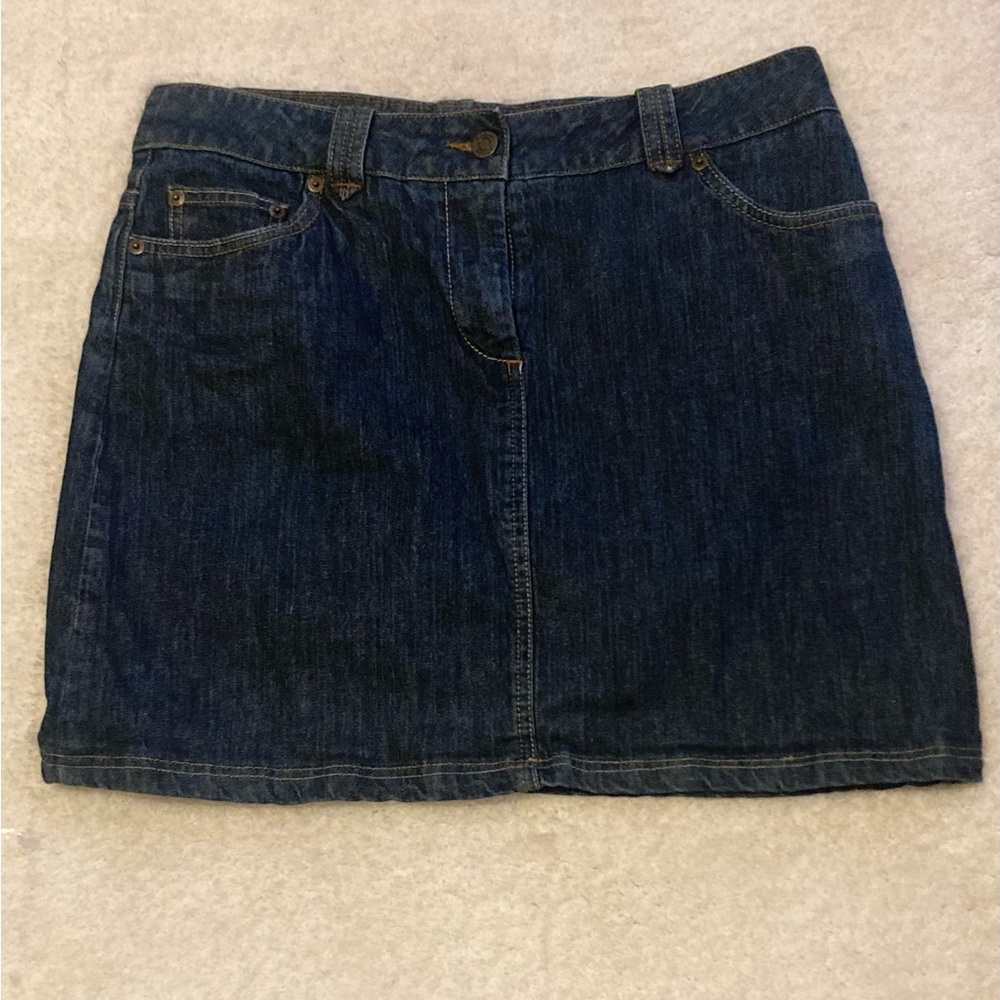 Boden Classic Dark Blue Denim Mini Skirt size 10 in excellent condition